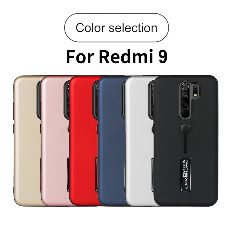 For Xiaomi Redmi 9 Oil Feel Shockproof TPU + PC Protective Case with Holder