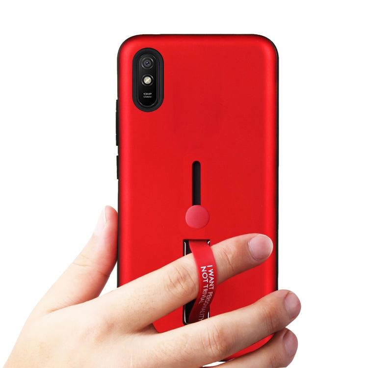 For Xiaomi Redmi 9A Oil Feel Shockproof TPU + PC Protective Case with Holder