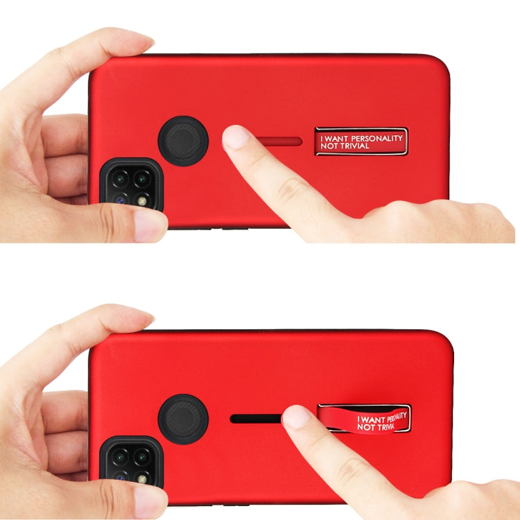 For Xiaomi Redmi 9C Oil Feel Shockproof TPU + PC Protective Case with Holder