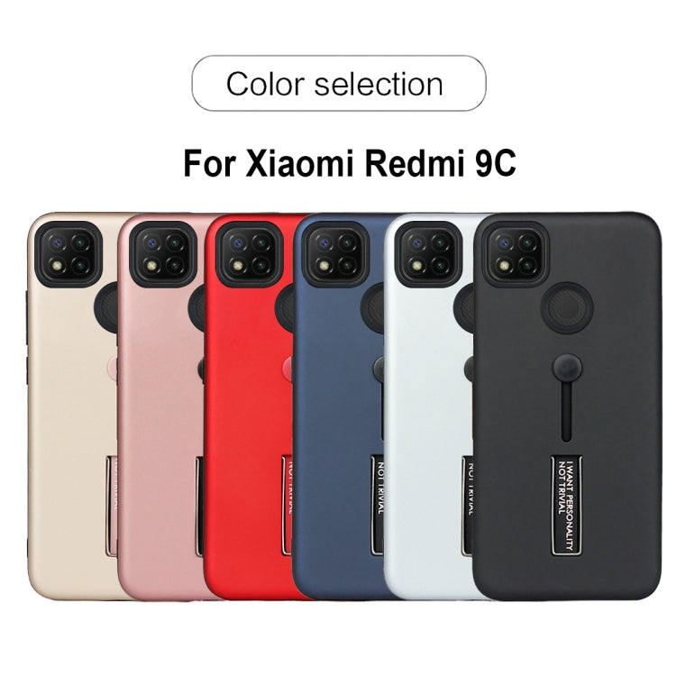 For Xiaomi Redmi 9C Oil Feel Shockproof TPU + PC Protective Case with Holder