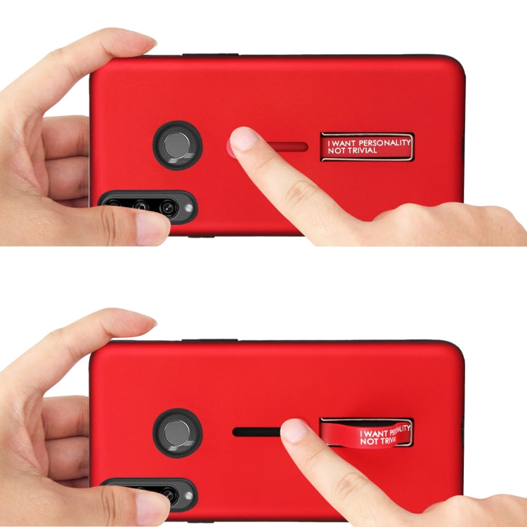 For Huawei Honor 9C Oil Feel Shockproof TPU + PC Protective Case with Holder