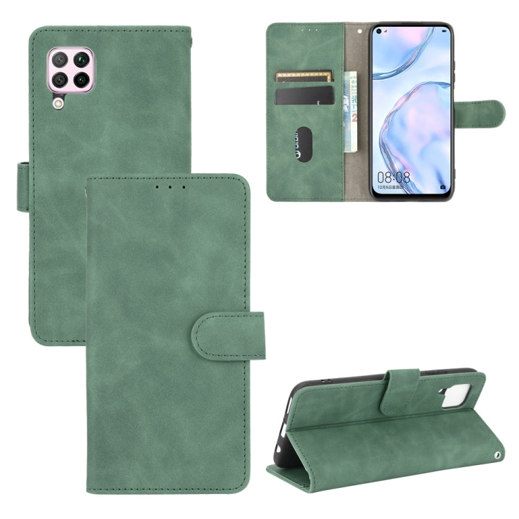 For Huawei nova 6 SE / P40 Lite Solid Color Skin Feel Magnetic Buckle Horizontal Flip Calf Texture PU Leather Case with Holder & Card Slots & Wallet
