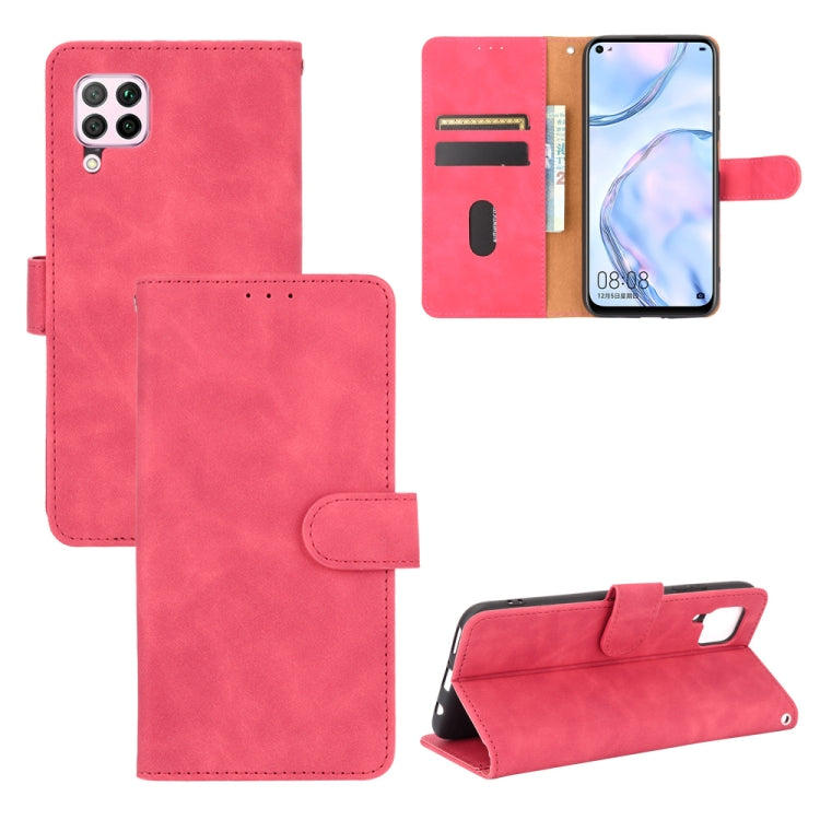 For Huawei nova 6 SE / P40 Lite Solid Color Skin Feel Magnetic Buckle Horizontal Flip Calf Texture PU Leather Case with Holder & Card Slots & Wallet