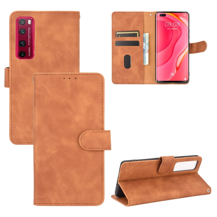 For Huawei nova 7 Pro 5G Solid Color Skin Feel Magnetic Buckle Horizontal Flip Calf Texture PU Leather Case with Holder & Card Slots & Wallet