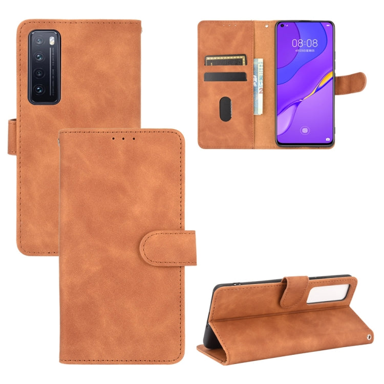 For Huawei nova 7 5G Solid Color Skin Feel Magnetic Buckle Horizontal Flip Calf Texture PU Leather Case with Holder & Card Slots & Wallet