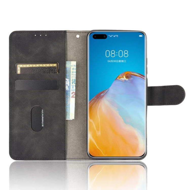 For Huawei P40 Pro Solid Color Skin Feel Magnetic Buckle Horizontal Flip Calf Texture PU Leather Case with Holder & Card Slots & Wallet