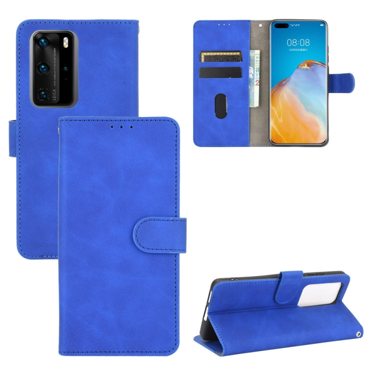 For Huawei P40 Pro Solid Color Skin Feel Magnetic Buckle Horizontal Flip Calf Texture PU Leather Case with Holder & Card Slots & Wallet
