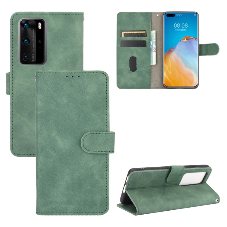 For Huawei P40 Pro Solid Color Skin Feel Magnetic Buckle Horizontal Flip Calf Texture PU Leather Case with Holder & Card Slots & Wallet
