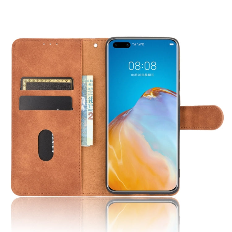 For Huawei P40 Pro Solid Color Skin Feel Magnetic Buckle Horizontal Flip Calf Texture PU Leather Case with Holder & Card Slots & Wallet