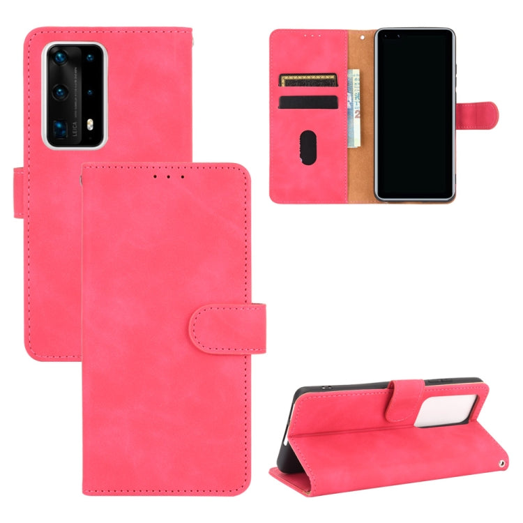 For Huawei P40 Pro+ Solid Color Skin Feel Magnetic Buckle Horizontal Flip Calf Texture PU Leather Case with Holder & Card Slots & Wallet