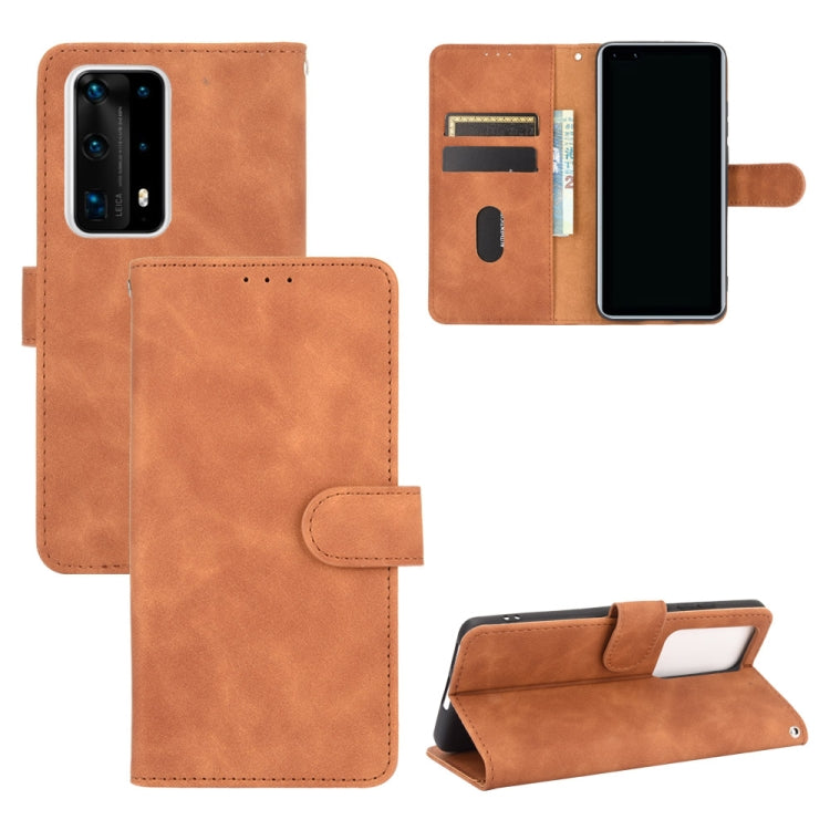 For Huawei P40 Pro+ Solid Color Skin Feel Magnetic Buckle Horizontal Flip Calf Texture PU Leather Case with Holder & Card Slots & Wallet