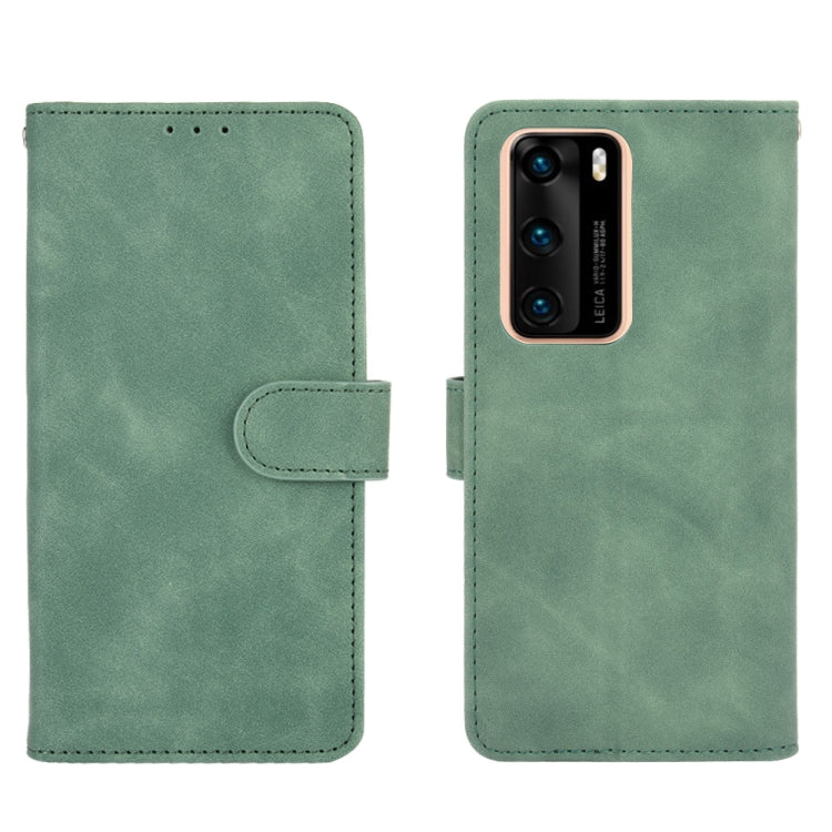 For Huawei P40 Solid Color Skin Feel Magnetic Buckle Horizontal Flip Calf Texture PU Leather Case with Holder & Card Slots & Wallet