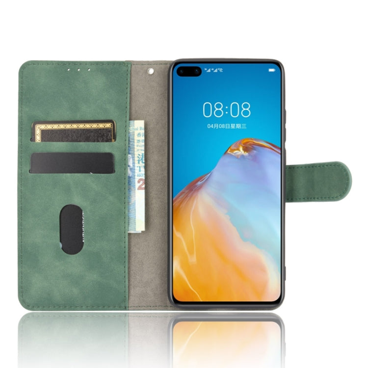 For Huawei P40 Solid Color Skin Feel Magnetic Buckle Horizontal Flip Calf Texture PU Leather Case with Holder & Card Slots & Wallet