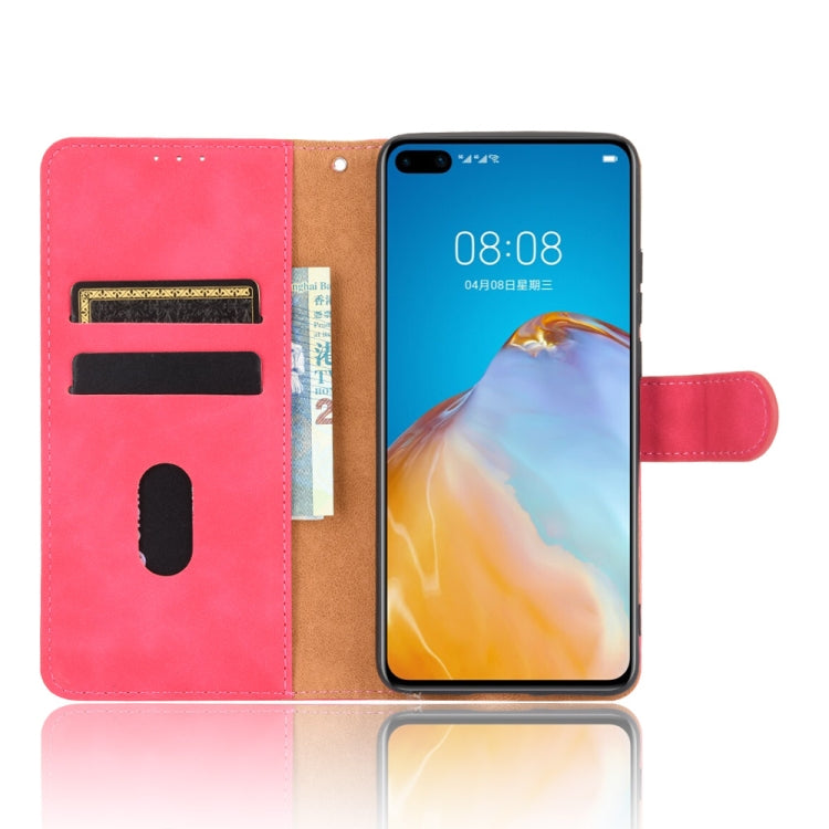 For Huawei P40 Solid Color Skin Feel Magnetic Buckle Horizontal Flip Calf Texture PU Leather Case with Holder & Card Slots & Wallet