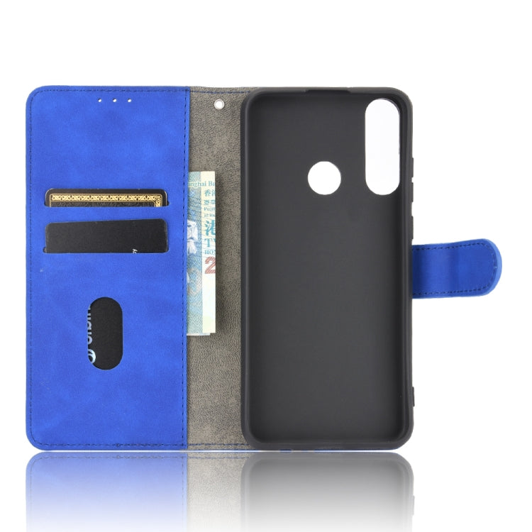 For Huawei Y6p Solid Color Skin Feel Magnetic Buckle Horizontal Flip Calf Texture PU Leather Case with Holder & Card Slots & Wallet