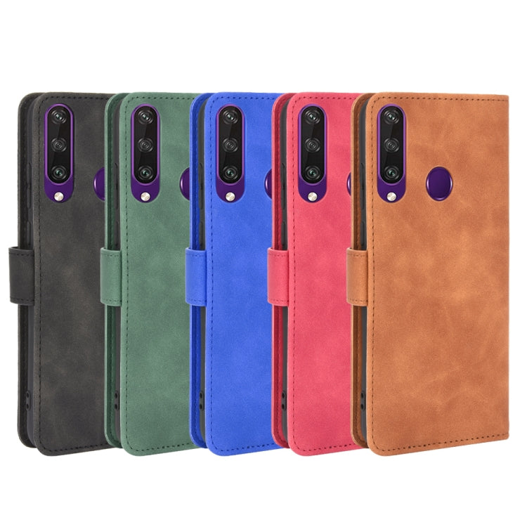 For Huawei Y6p Solid Color Skin Feel Magnetic Buckle Horizontal Flip Calf Texture PU Leather Case with Holder & Card Slots & Wallet