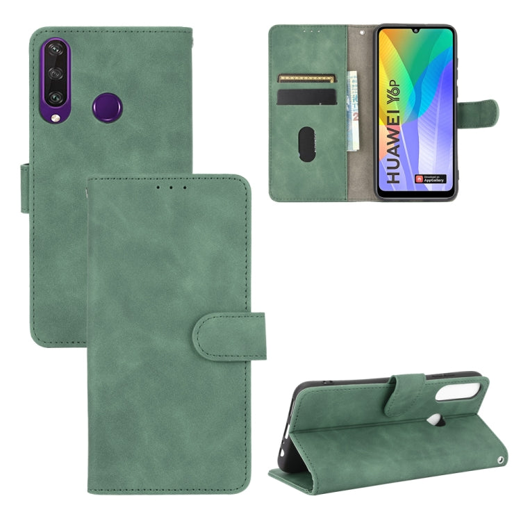 For Huawei Y6p Solid Color Skin Feel Magnetic Buckle Horizontal Flip Calf Texture PU Leather Case with Holder & Card Slots & Wallet