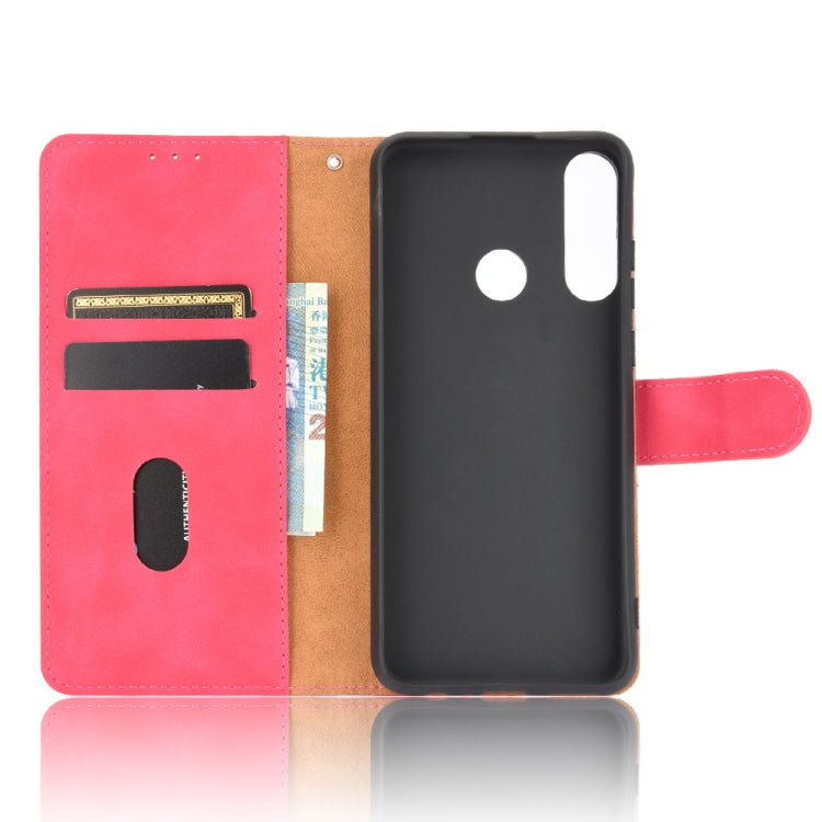 For Huawei Y6p Solid Color Skin Feel Magnetic Buckle Horizontal Flip Calf Texture PU Leather Case with Holder & Card Slots & Wallet