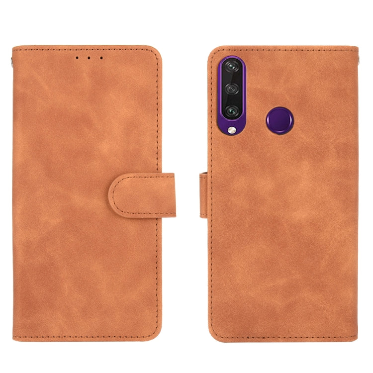 For Huawei Y6p Solid Color Skin Feel Magnetic Buckle Horizontal Flip Calf Texture PU Leather Case with Holder & Card Slots & Wallet