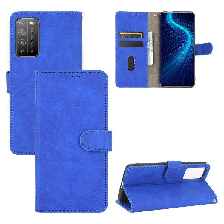 For Huawei Honor X10 5G Solid Color Skin Feel Magnetic Buckle Horizontal Flip Calf Texture PU Leather Case with Holder & Card Slots & Wallet