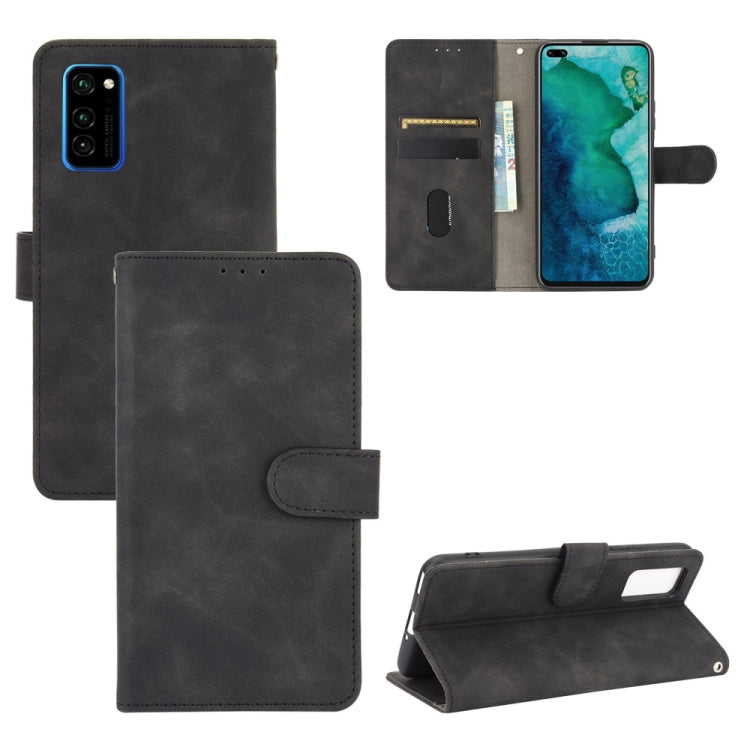 For Huawei Honor View30 / View30 Pro Solid Color Skin Feel Magnetic Buckle Horizontal Flip Calf Texture PU Leather Case with Holder & Card Slots & Wallet