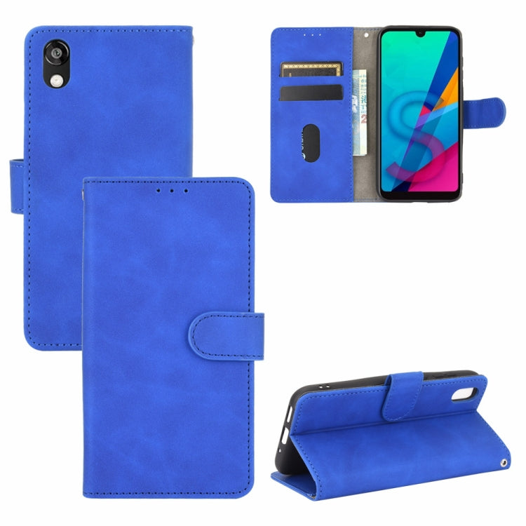 For Huawei Honor 8S / Y5 (2019) Solid Color Skin Feel Magnetic Buckle Horizontal Flip Calf Texture PU Leather Case with Holder & Card Slots & Wallet