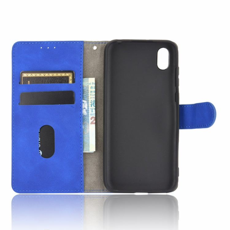 For Huawei Honor 8S / Y5 (2019) Solid Color Skin Feel Magnetic Buckle Horizontal Flip Calf Texture PU Leather Case with Holder & Card Slots & Wallet