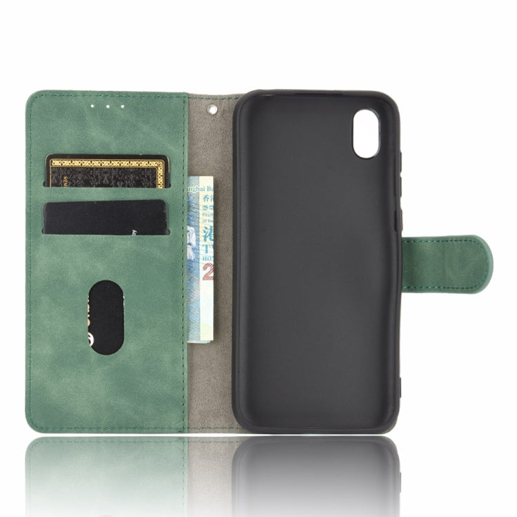 For Huawei Honor 8S / Y5 (2019) Solid Color Skin Feel Magnetic Buckle Horizontal Flip Calf Texture PU Leather Case with Holder & Card Slots & Wallet