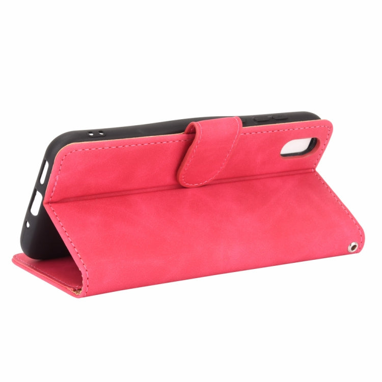 For Huawei Honor 8S / Y5 (2019) Solid Color Skin Feel Magnetic Buckle Horizontal Flip Calf Texture PU Leather Case with Holder & Card Slots & Wallet