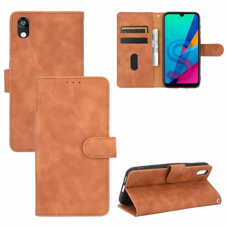 For Huawei Honor 8S / Y5 (2019) Solid Color Skin Feel Magnetic Buckle Horizontal Flip Calf Texture PU Leather Case with Holder & Card Slots & Wallet