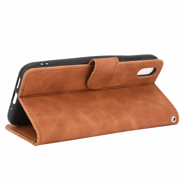 For Huawei Honor 8S / Y5 (2019) Solid Color Skin Feel Magnetic Buckle Horizontal Flip Calf Texture PU Leather Case with Holder & Card Slots & Wallet