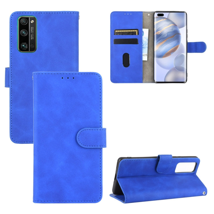 For Huawei Honor 30 Pro Solid Color Skin Feel Magnetic Buckle Horizontal Flip Calf Texture PU Leather Case with Holder & Card Slots & Wallet