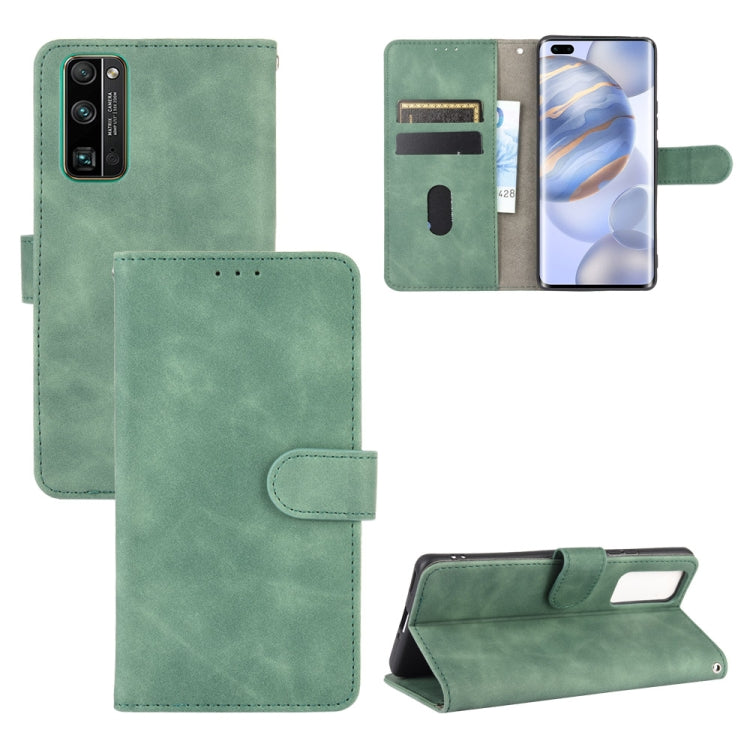 For Huawei Honor 30 Pro Solid Color Skin Feel Magnetic Buckle Horizontal Flip Calf Texture PU Leather Case with Holder & Card Slots & Wallet
