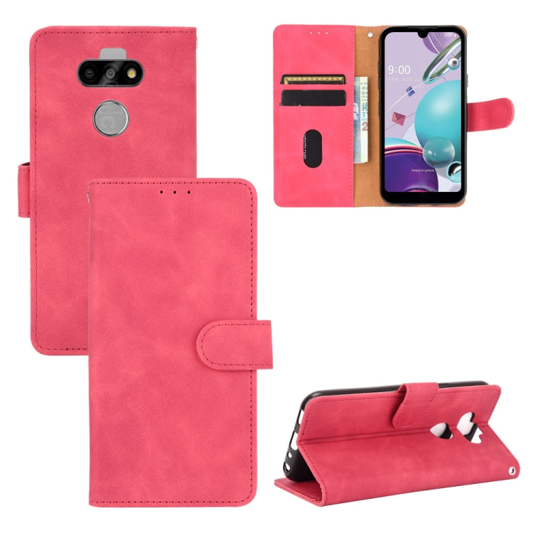 For LG K31 / Aristo 5 Solid Color Skin Feel Magnetic Buckle Horizontal Flip Calf Texture PU Leather Case with Holder & Card Slots & Wallet