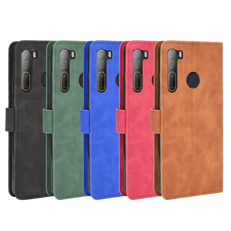 For LG K40S Solid Color Skin Feel Magnetic Buckle Horizontal Flip Calf Texture PU Leather Case with Holder & Card Slots & Wallet