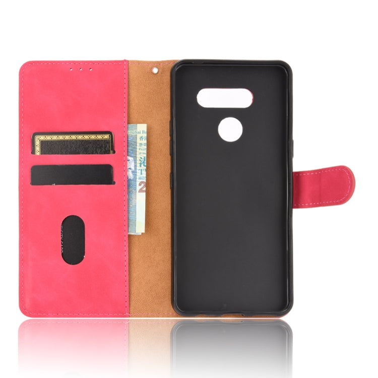 For LG K50S Solid Color Skin Feel Magnetic Buckle Horizontal Flip Calf Texture PU Leather Case with Holder & Card Slots & Wallet