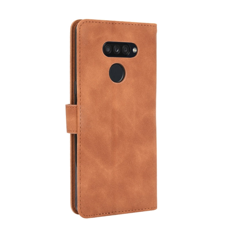 For LG K50S Solid Color Skin Feel Magnetic Buckle Horizontal Flip Calf Texture PU Leather Case with Holder & Card Slots & Wallet