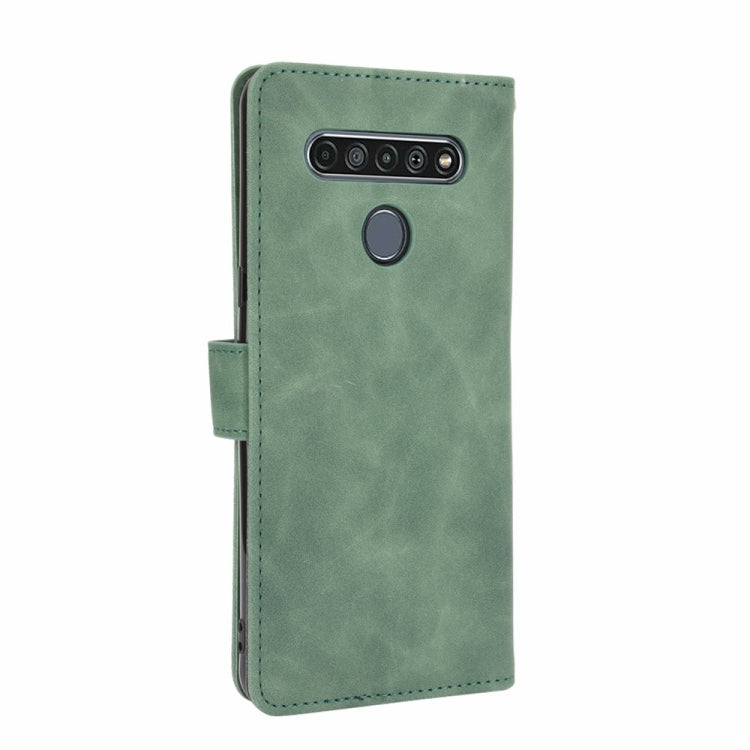 For LG K61 / Q61 Solid Color Skin Feel Magnetic Buckle Horizontal Flip Calf Texture PU Leather Case with Holder & Card Slots & Wallet