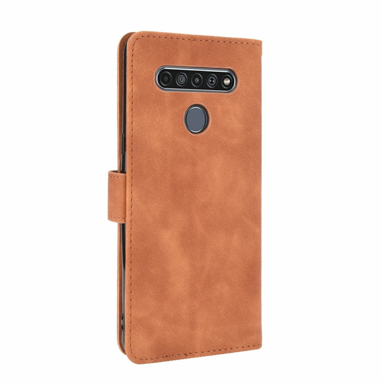 For LG K61 / Q61 Solid Color Skin Feel Magnetic Buckle Horizontal Flip Calf Texture PU Leather Case with Holder & Card Slots & Wallet