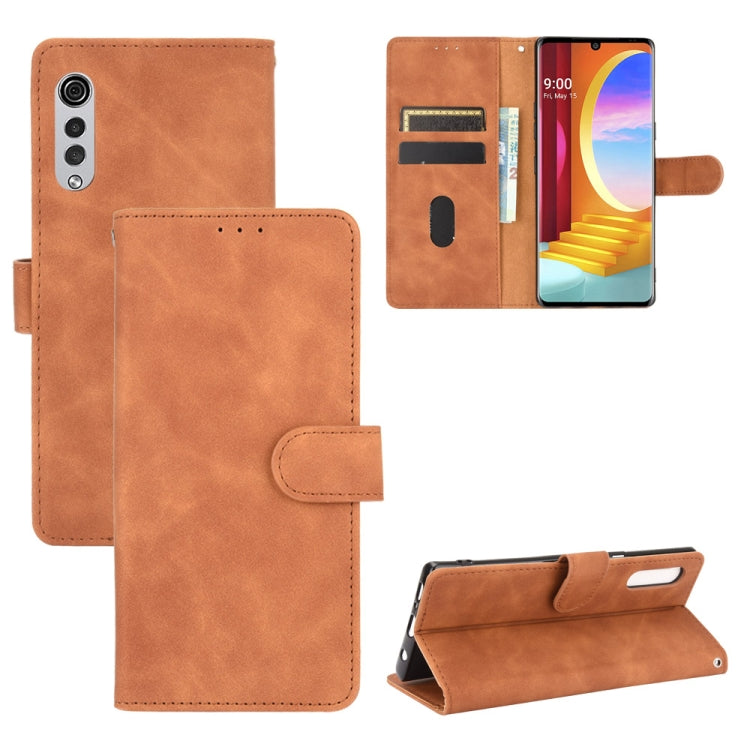 For LG Velvet Solid Color Skin Feel Magnetic Buckle Horizontal Flip Calf Texture PU Leather Case with Holder & Card Slots & Wallet
