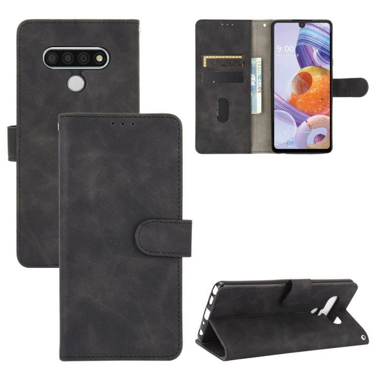 For LG Stylo 6 Solid Color Skin Feel Magnetic Buckle Horizontal Flip Calf Texture PU Leather Case with Holder & Card Slots & Wallet