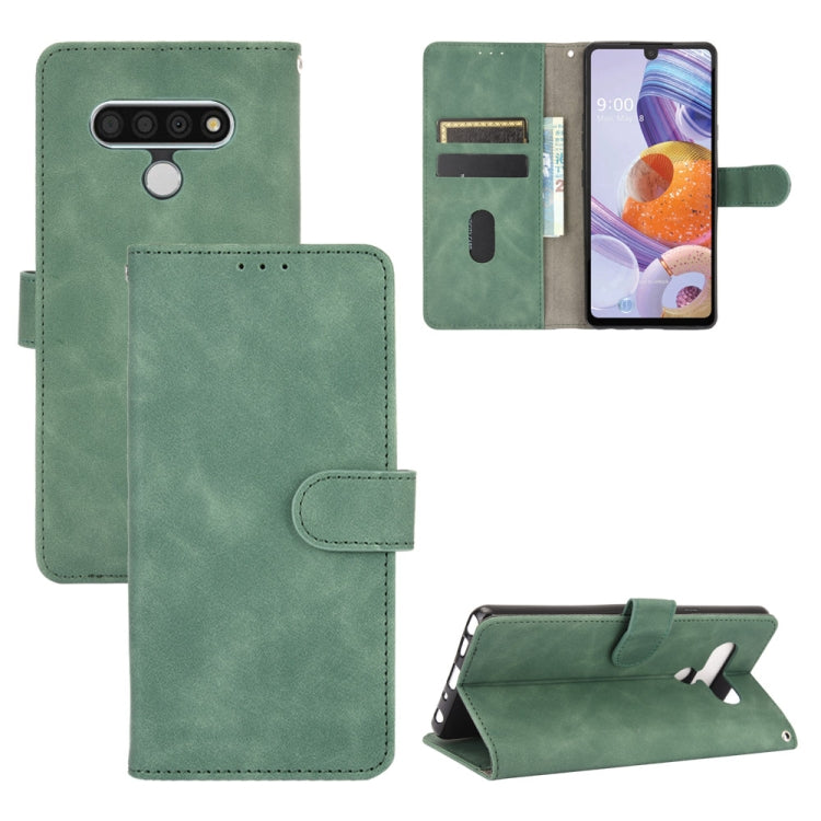 For LG Stylo 6 Solid Color Skin Feel Magnetic Buckle Horizontal Flip Calf Texture PU Leather Case with Holder & Card Slots & Wallet