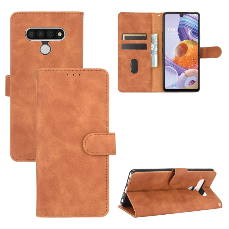 For LG Stylo 6 Solid Color Skin Feel Magnetic Buckle Horizontal Flip Calf Texture PU Leather Case with Holder & Card Slots & Wallet