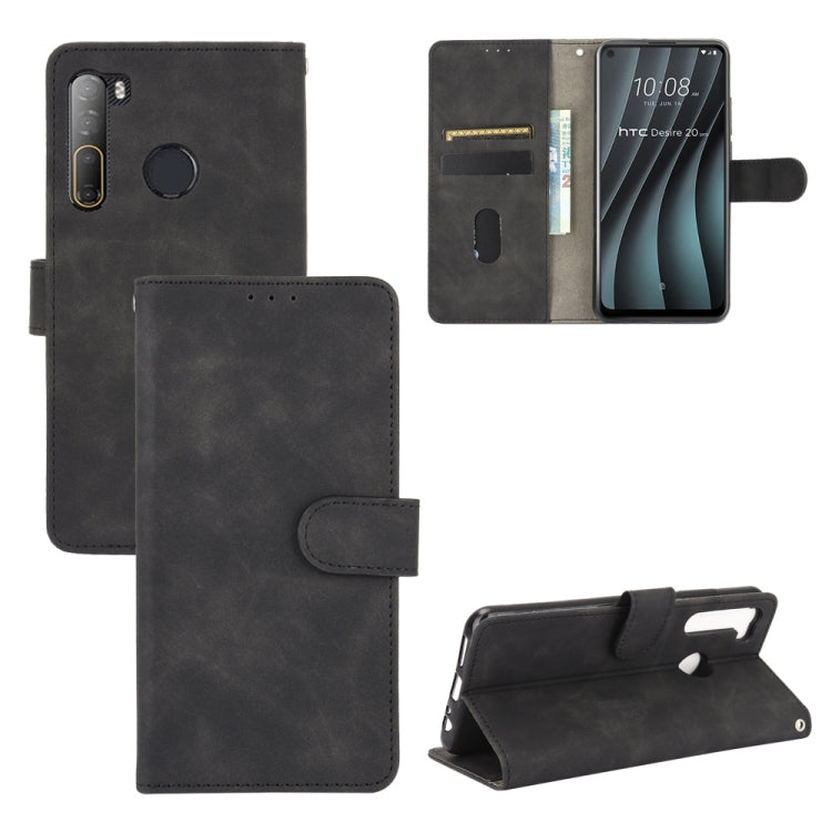 For HTC Desire 20 Pro Solid Color Skin Feel Magnetic Buckle Horizontal Flip Calf Texture PU Leather Case with Holder & Card Slots & Wallet