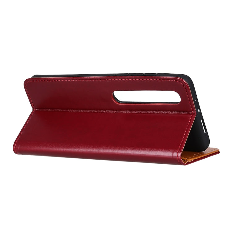 For Xiaomi Mi 10 5G 3-Color Pearl Texture Magnetic Buckle Horizontal Flip PU Leather Case with Card Slots & Wallet & Holder