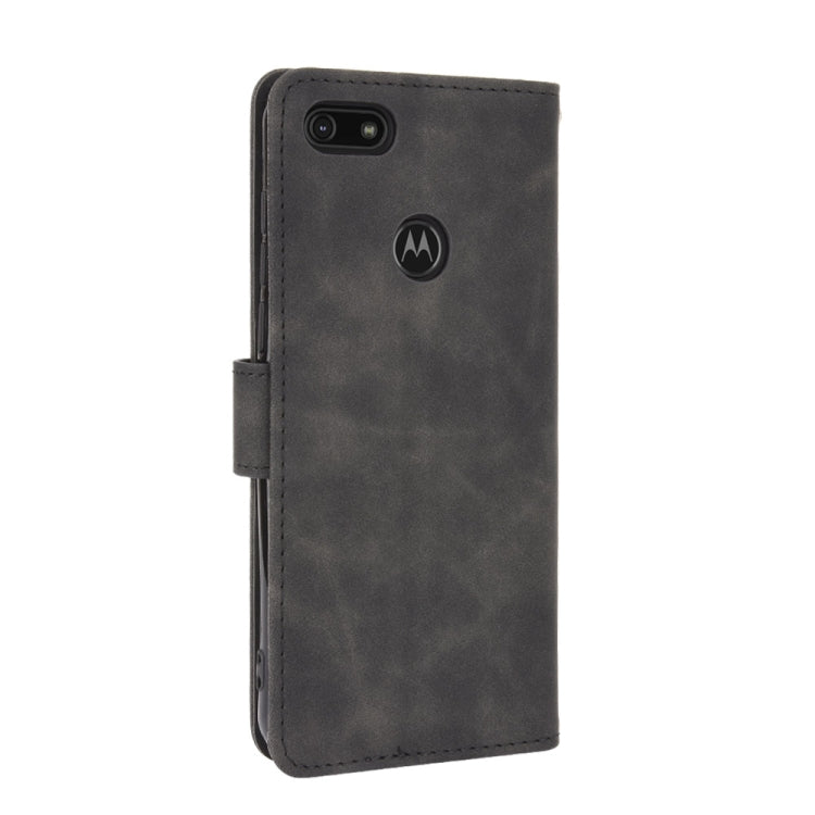 For Motorola Moto E6 Play Solid Color Skin Feel Magnetic Buckle Horizontal Flip Calf Texture PU Leather Case with Holder & Card Slots & Wallet