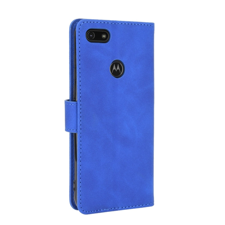 For Motorola Moto E6 Play Solid Color Skin Feel Magnetic Buckle Horizontal Flip Calf Texture PU Leather Case with Holder & Card Slots & Wallet