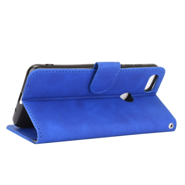 For Motorola Moto E6 Play Solid Color Skin Feel Magnetic Buckle Horizontal Flip Calf Texture PU Leather Case with Holder & Card Slots & Wallet