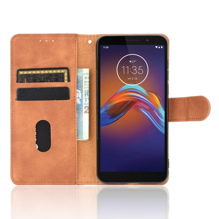 For Motorola Moto E6 Play Solid Color Skin Feel Magnetic Buckle Horizontal Flip Calf Texture PU Leather Case with Holder & Card Slots & Wallet