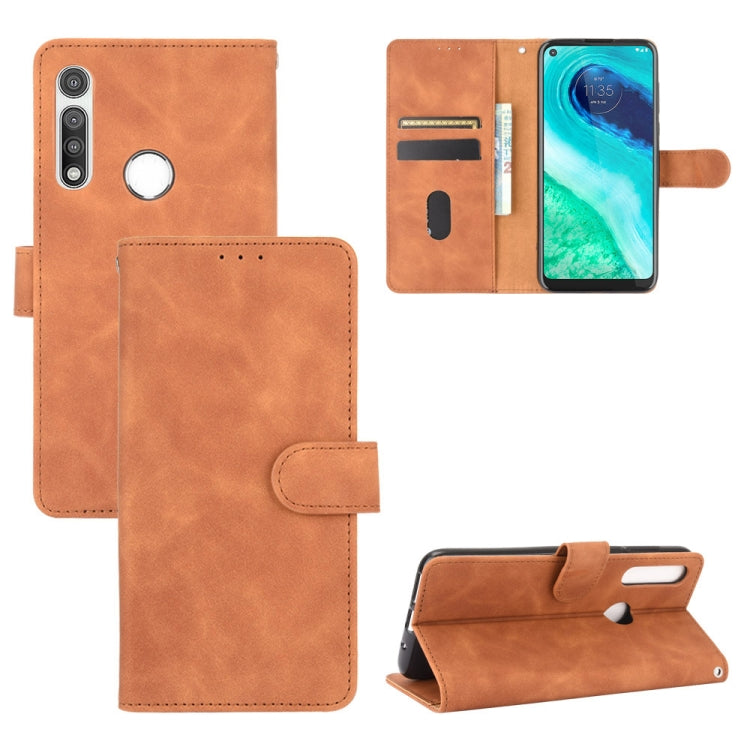 For Motorola Moto G Fast Solid Color Skin Feel Magnetic Buckle Horizontal Flip Calf Texture PU Leather Case with Holder & Card Slots & Wallet